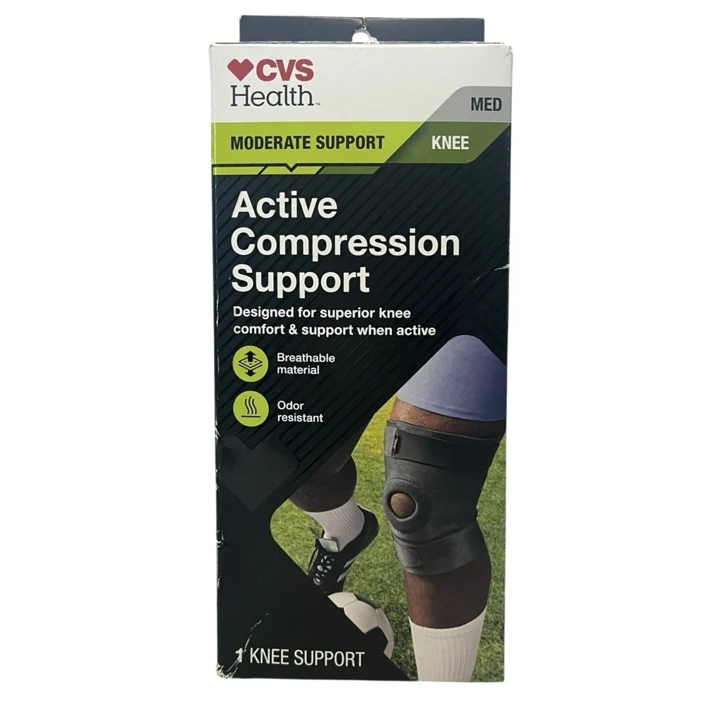 CVS Health Active Compression Knee Support Breathable Material Size Medium
